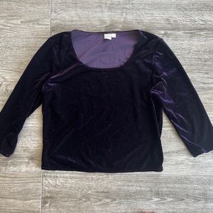 Max Studio Purple Velvet Crop Top